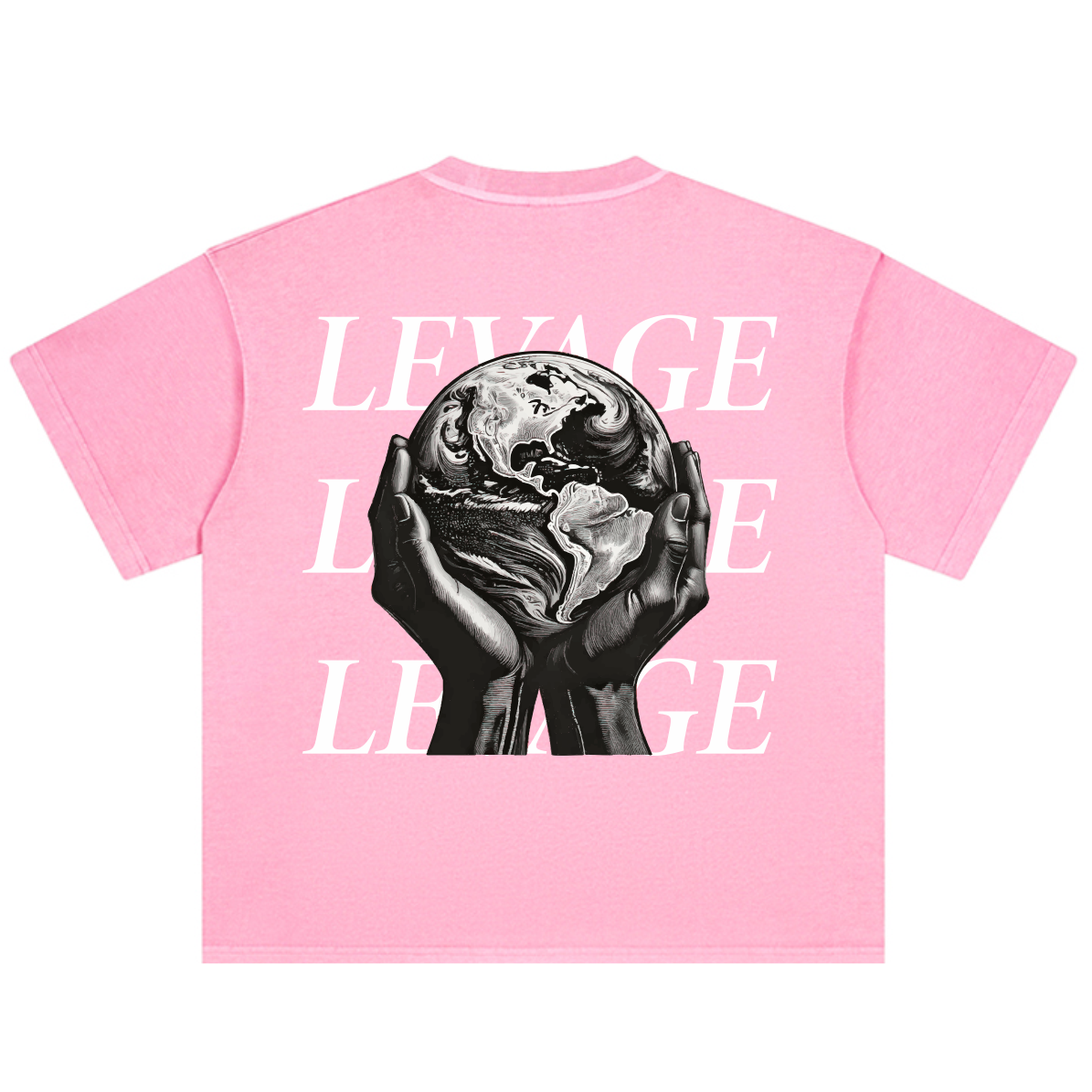 Pink Shirt with Graphic Design and 'Levage' on the back