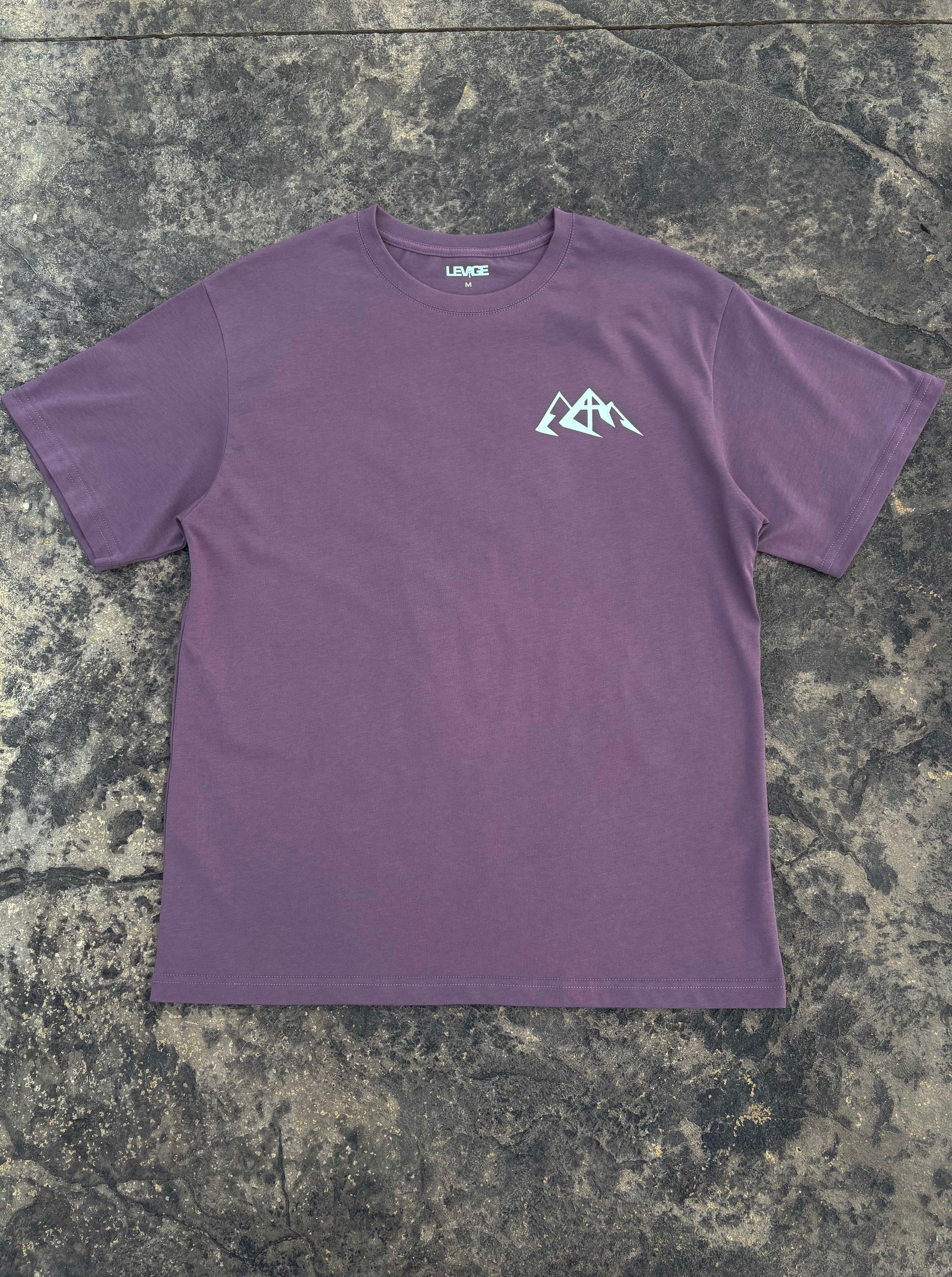 Rise Faith T Shirt showing front and back views, logo on collar, and inspirational quote design for fashion branding.