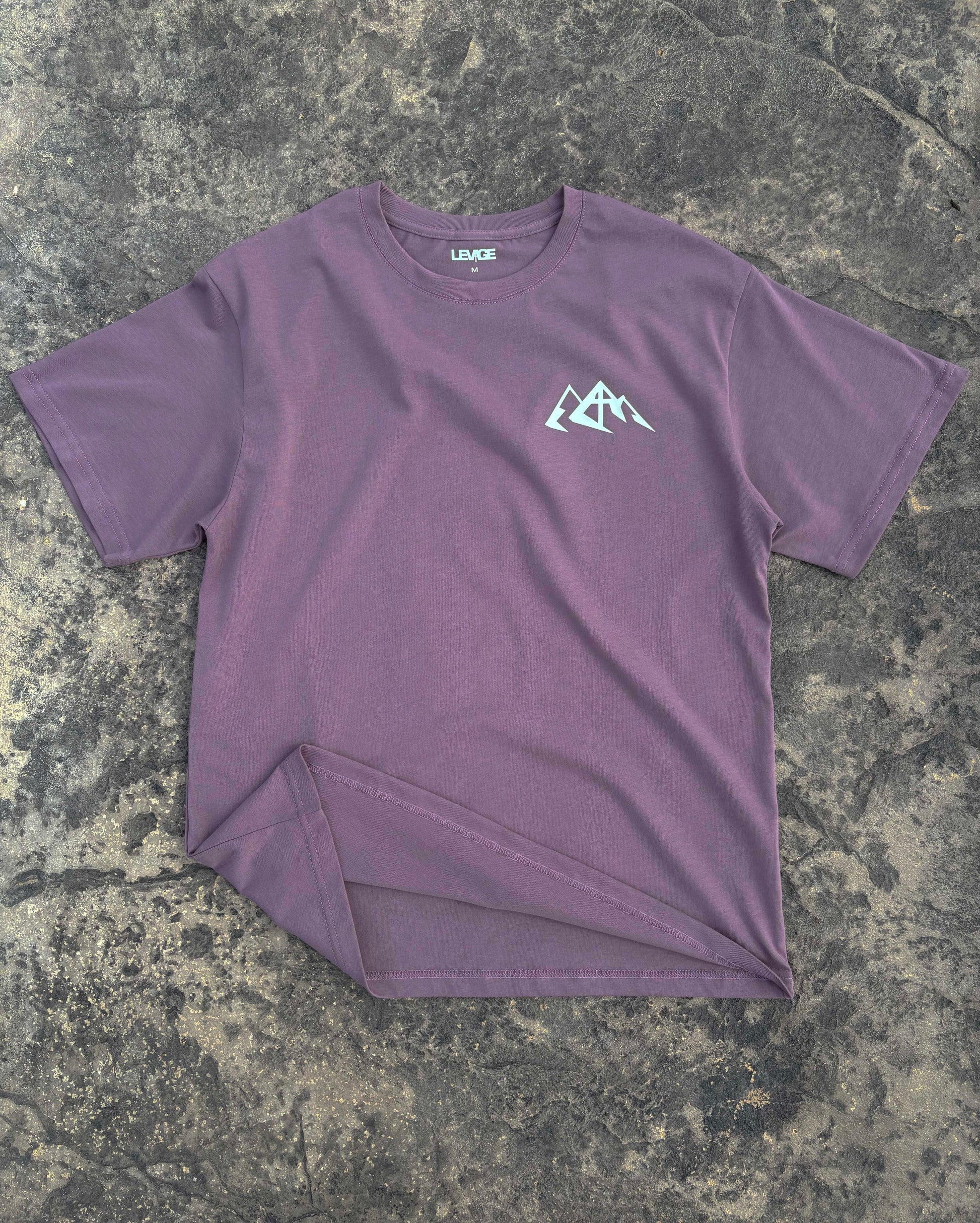 Rise Faith T Shirt showing front and back views, logo on collar, and inspirational quote design for fashion branding.