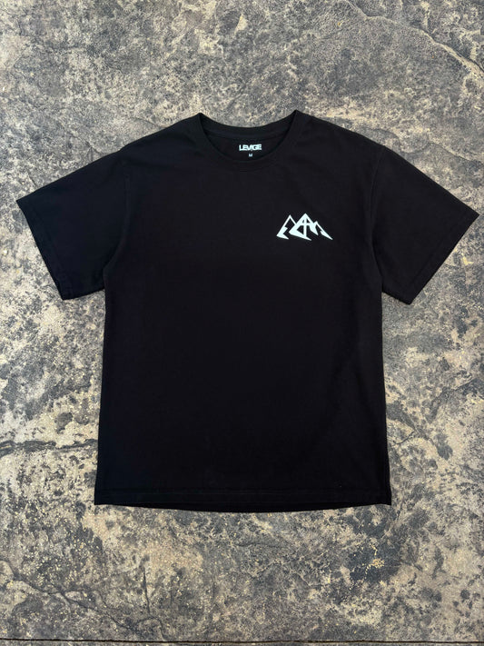 Rise Faith T Shirt showing front and back views, logo on collar, and inspirational quote design for fashion branding.