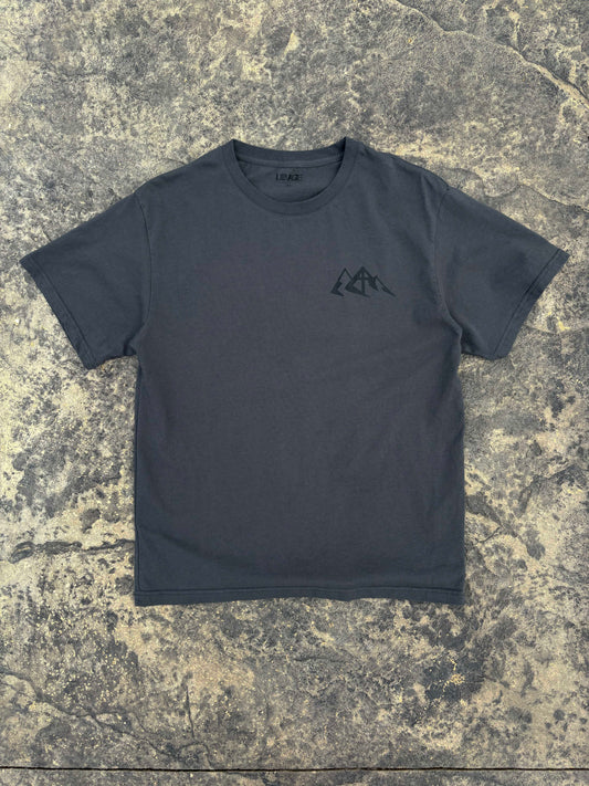 Rise Faith T Shirt showing front and back views, logo on collar, and inspirational quote design for fashion branding.