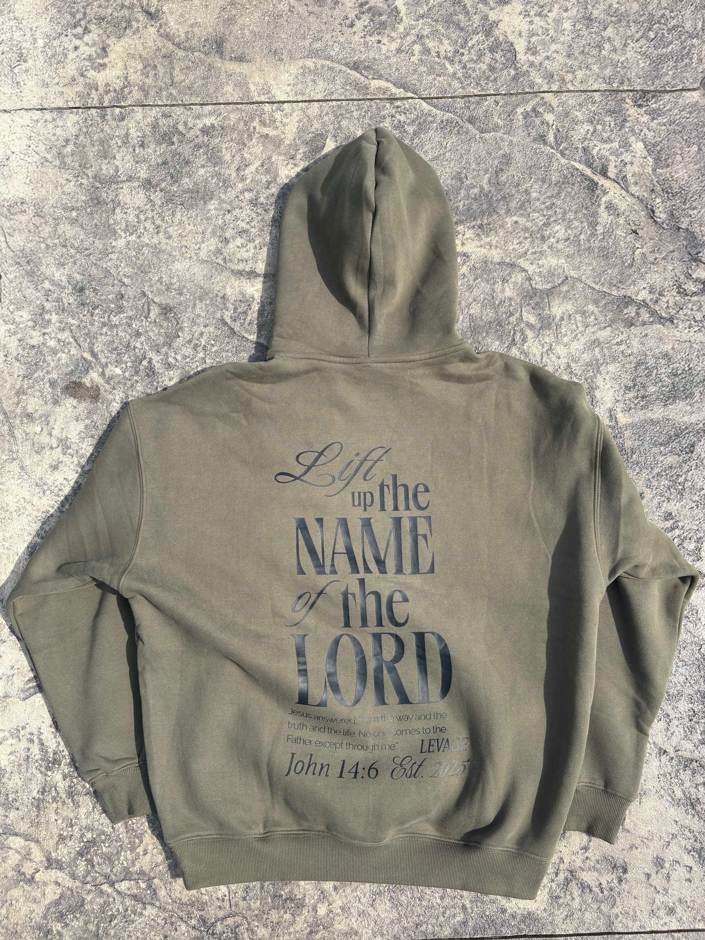 Levage Faith hoodie featuring comfortable front and back design, stylish hood, perfect for cozy, formal wear.